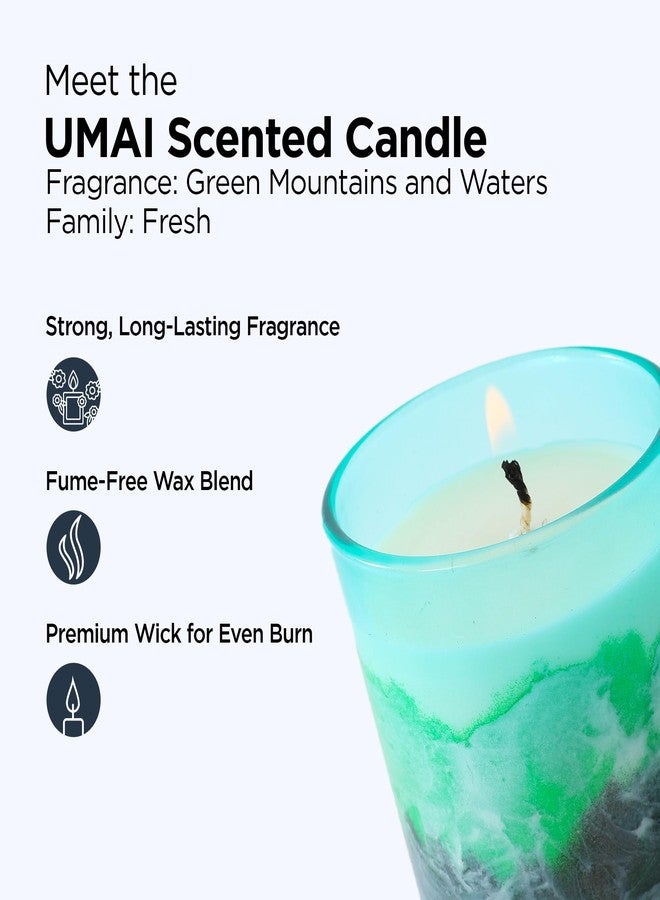 UMAI Scented Candles for Gifting | 30 Hrs Burn Time| Aromatherapy Soy Wax Candles for Home Decor | Aesthetic Melamine Jar Candles for Home |Green Mountains & Waters Aroma Scented Candles for Bedroom - Image 2